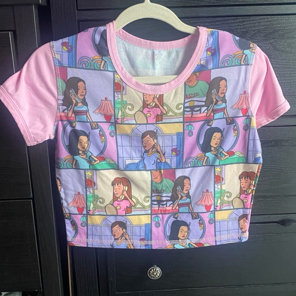 Dolls Kill x Daria Fashion Club Print Crop Top